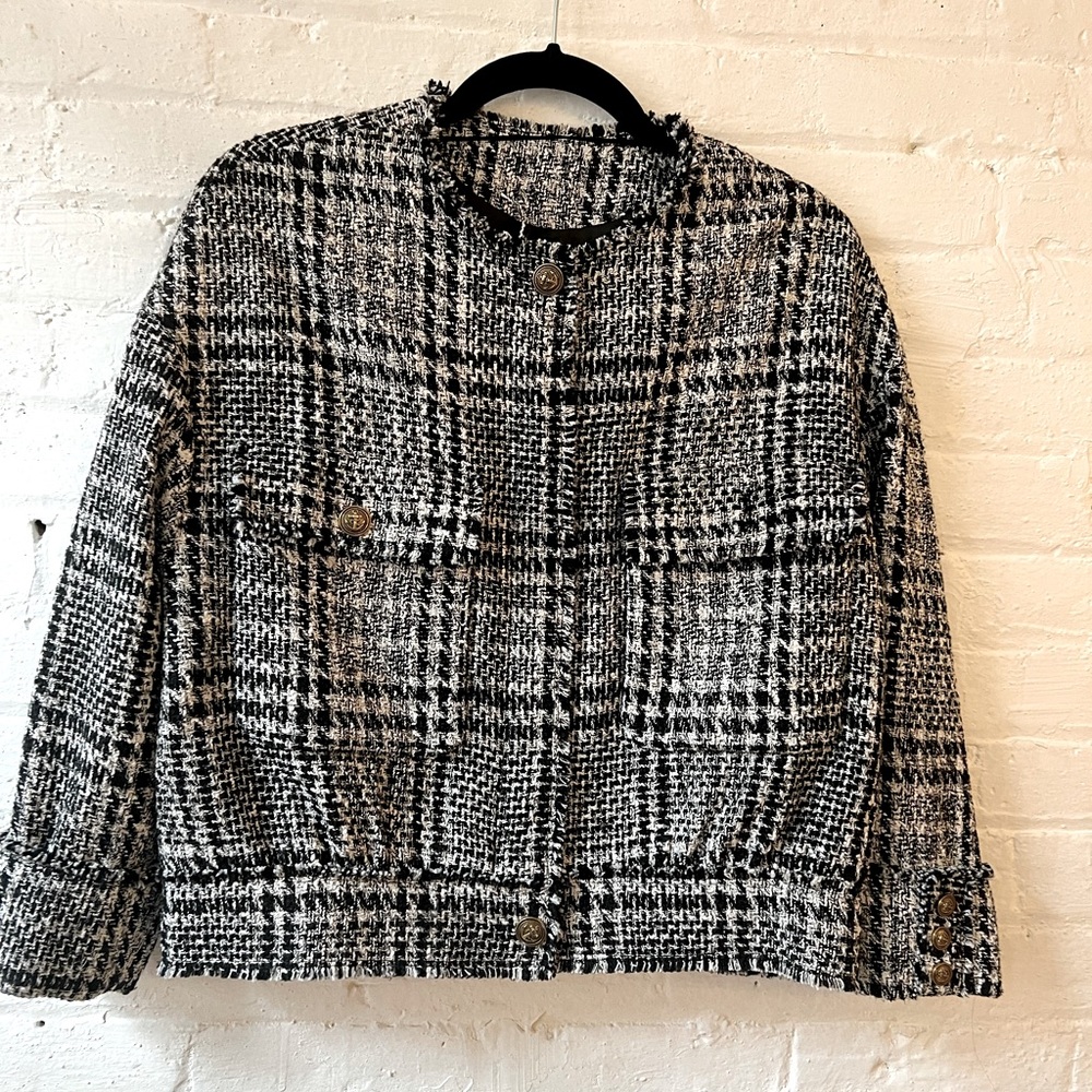 Zara plaid bomber